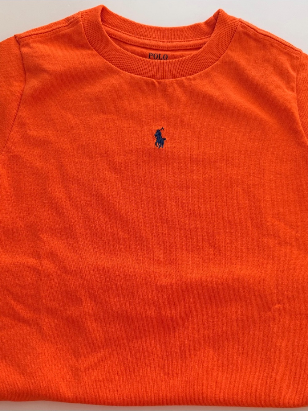 Polo by Ralph Lauren Orange Crewneck Tee with Blue Pony